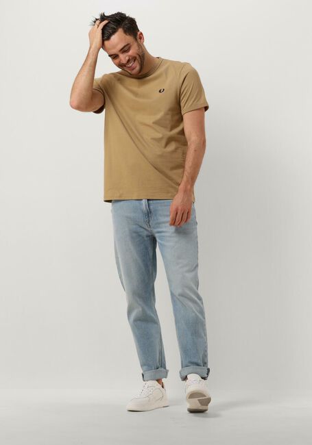 Camel FRED PERRY T-shirt RINGER T-SHIRT - large