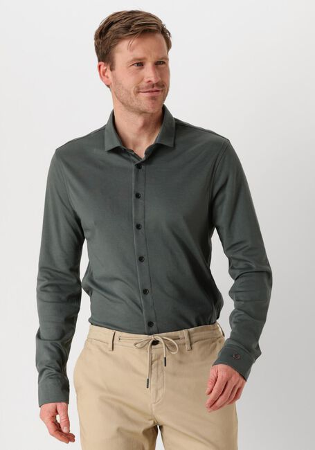 Groene CAST IRON Casual overhemd LONG SLEEVE SHIRT CF TEC TONE INTERLOCK JERSEY - large