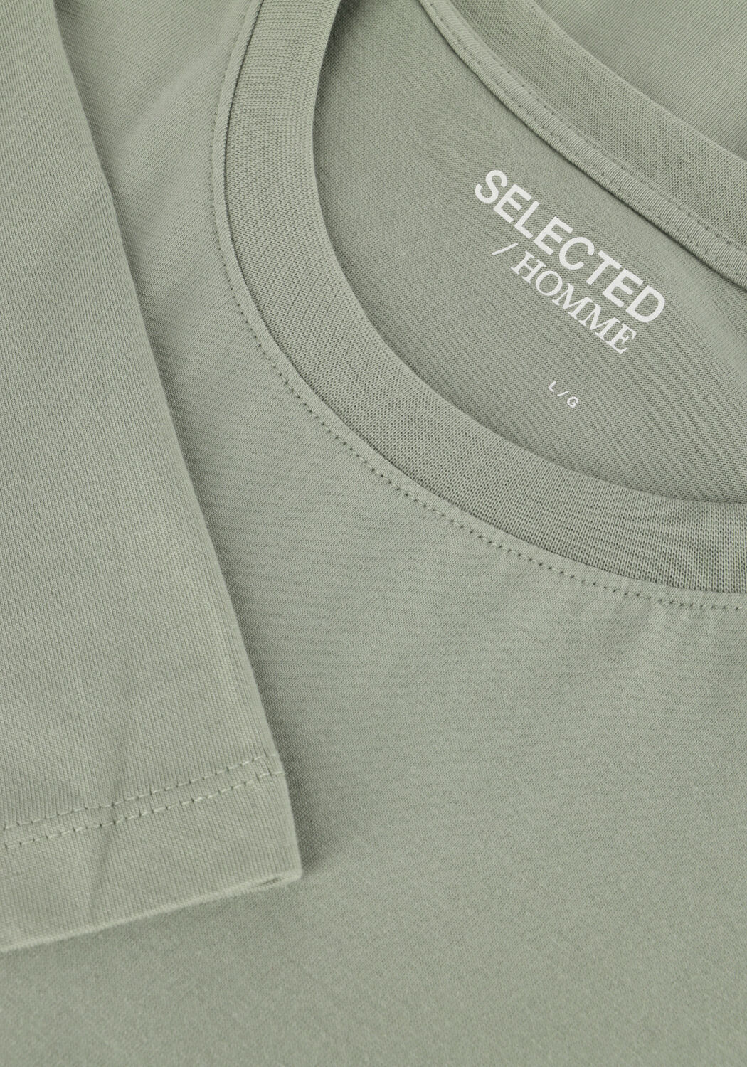 SELECTED MEN T-shirt SLHASPEN SS O-NECK TEE NOOS en vert - large