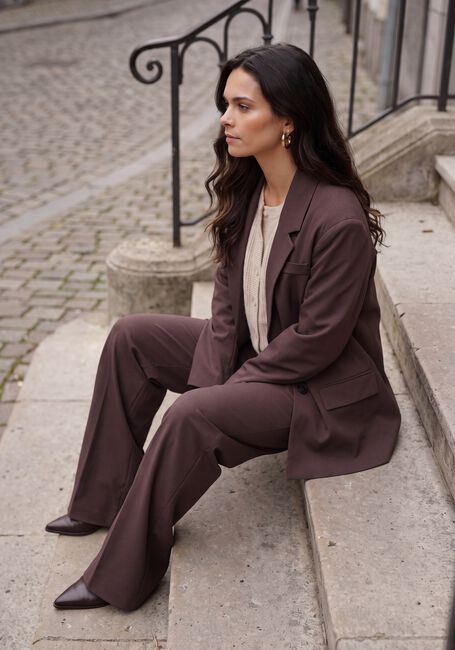 OBJECT Pantalon large OBJLISA WIDE PANT TALL en marron - large