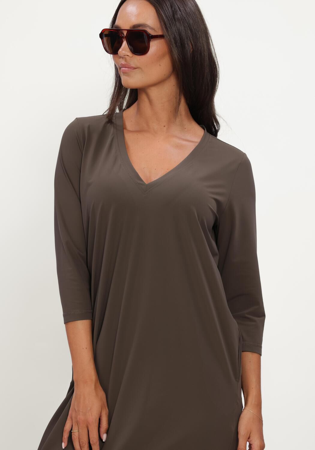 PENN & INK Robe midi W26M-BLAKE Olive - large