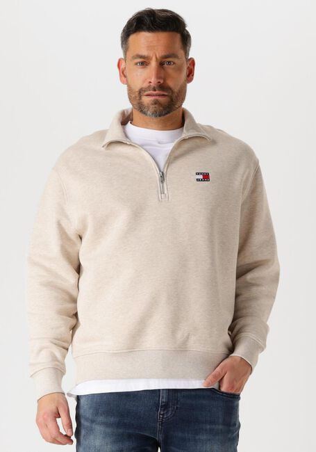 TOMMY JEANS Chandail TJM RLX BADGE 1/4 ZIP en beige - large