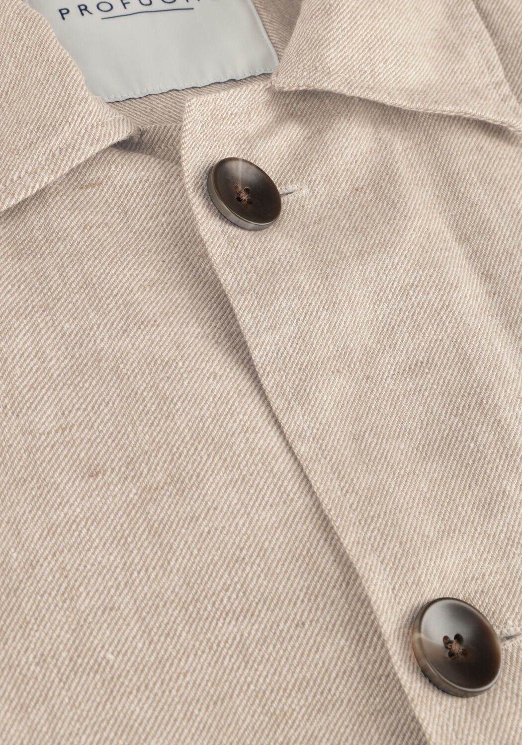 PROFUOMO Surchemise OVERSHIRT CO/LINEN BEIGE en beige - large