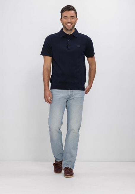 BUTCHER OF BLUE Polo CLIFDEN CO POLO SS Bleu fonc&eacute; - large