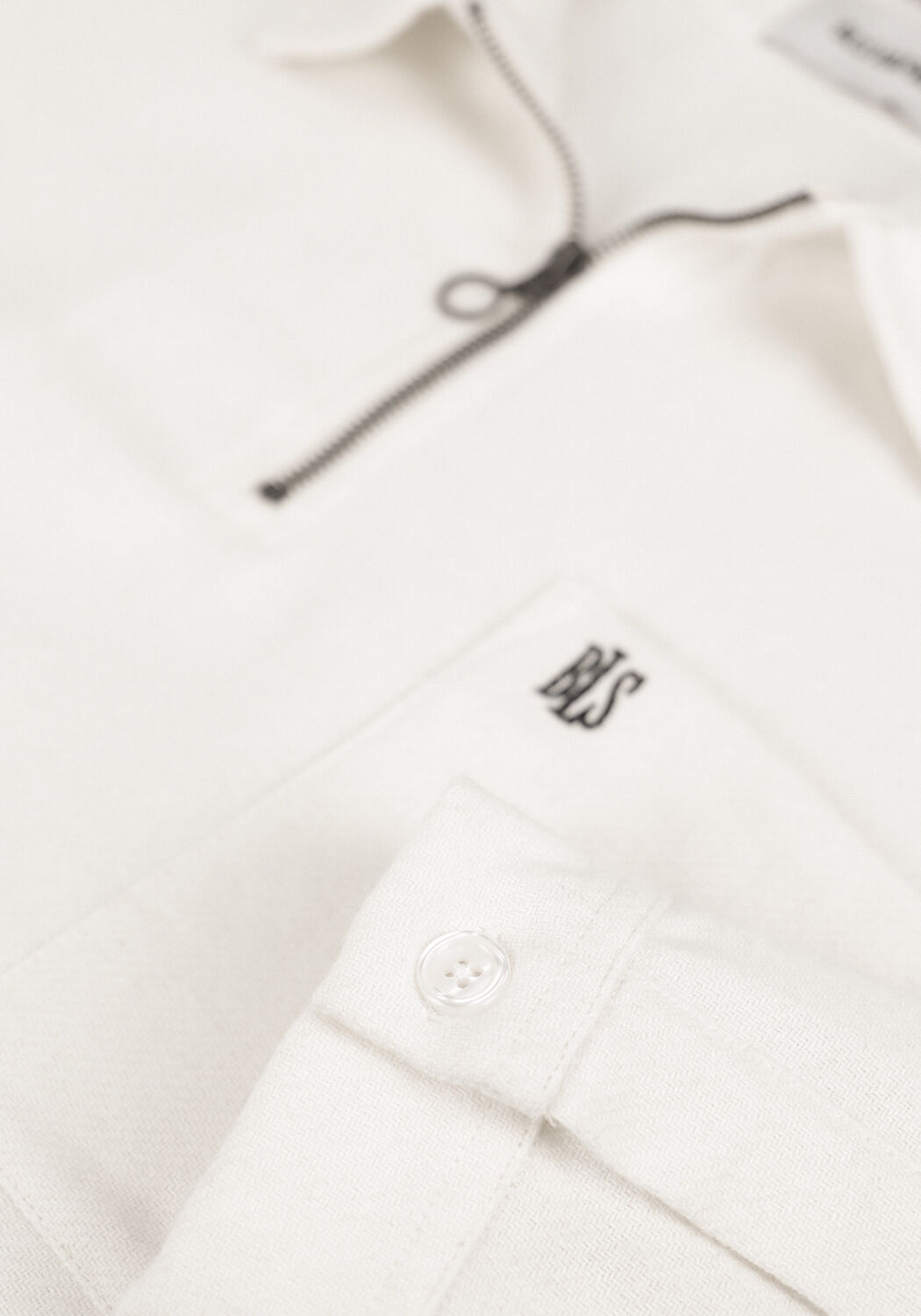 Gebroken wit BLS HAFNIA Casual overhemd OVERSHIRT ZIP - large