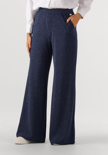 Donkerblauwe POM AMSTERDAM Wijde broek PANTS - GLITTER DAWN BLUE - large