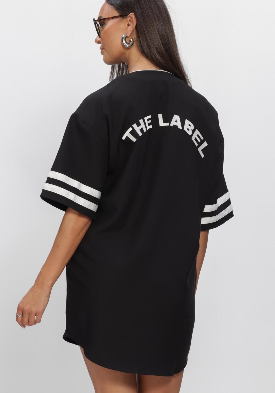 ALIX THE LABEL LADIES WOVEN BASEBALL SHIRT DRESS Robes en noir - large
