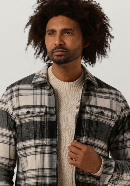 Zwarte CAST IRON Overshirt LONG SLEEVE SHIRT REGULAR FIT HEAVY CHECK BRUSHED - large