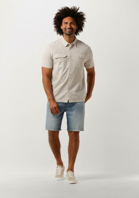 Taupe PURE PATH Casual overhemd SEERSUCKER SHORTSLEEVE SHIRT WITH CHEST POCKETS - large