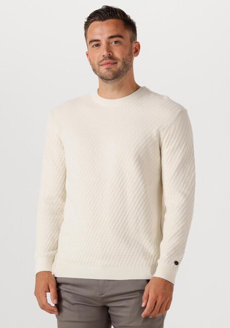 Ecru CAST IRON Trui REGULAR FIT COTTON STRETCH STRUCTURE - large