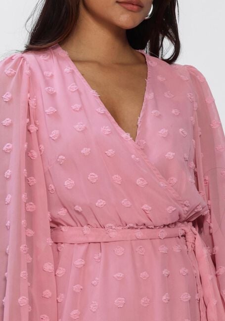 Roze Y.A.S. Jurken YASDOTTIE LS WRAP DRESS - large