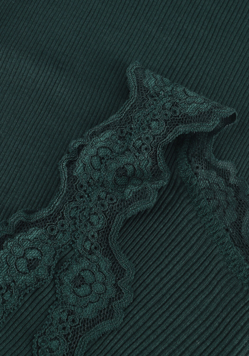 ROSEMUNDE Haut BABETTE SILK TOP W/ LACE en vert - large