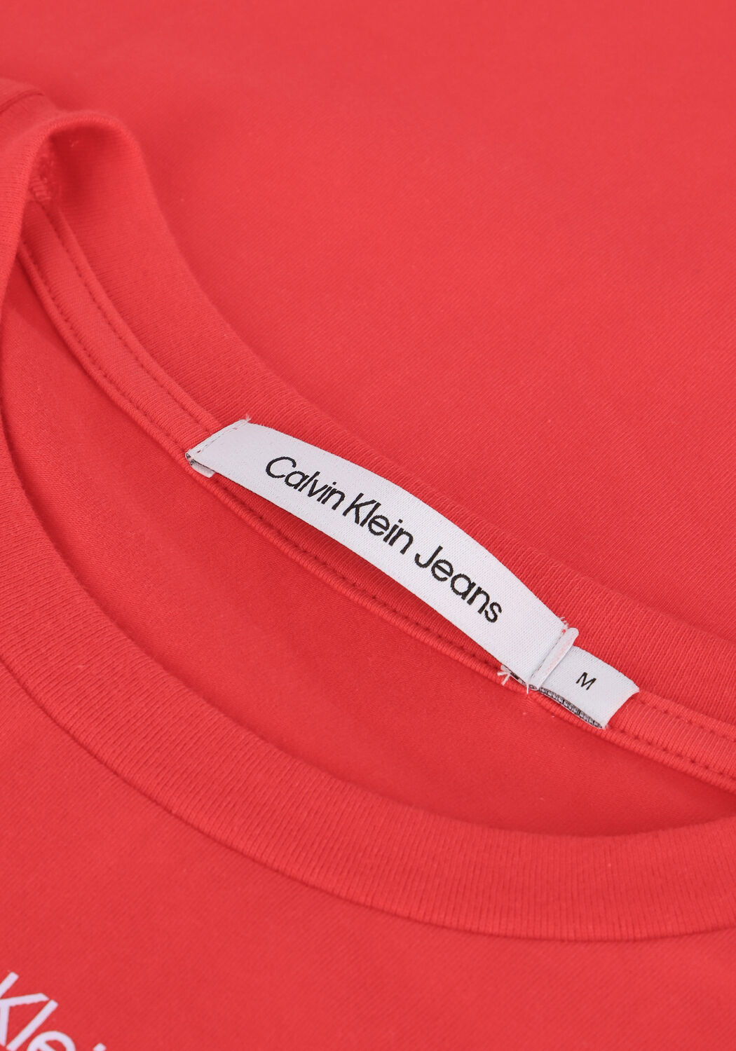 Rode CALVIN KLEIN T-shirt STACKED LOGO TIGHT TEE - large