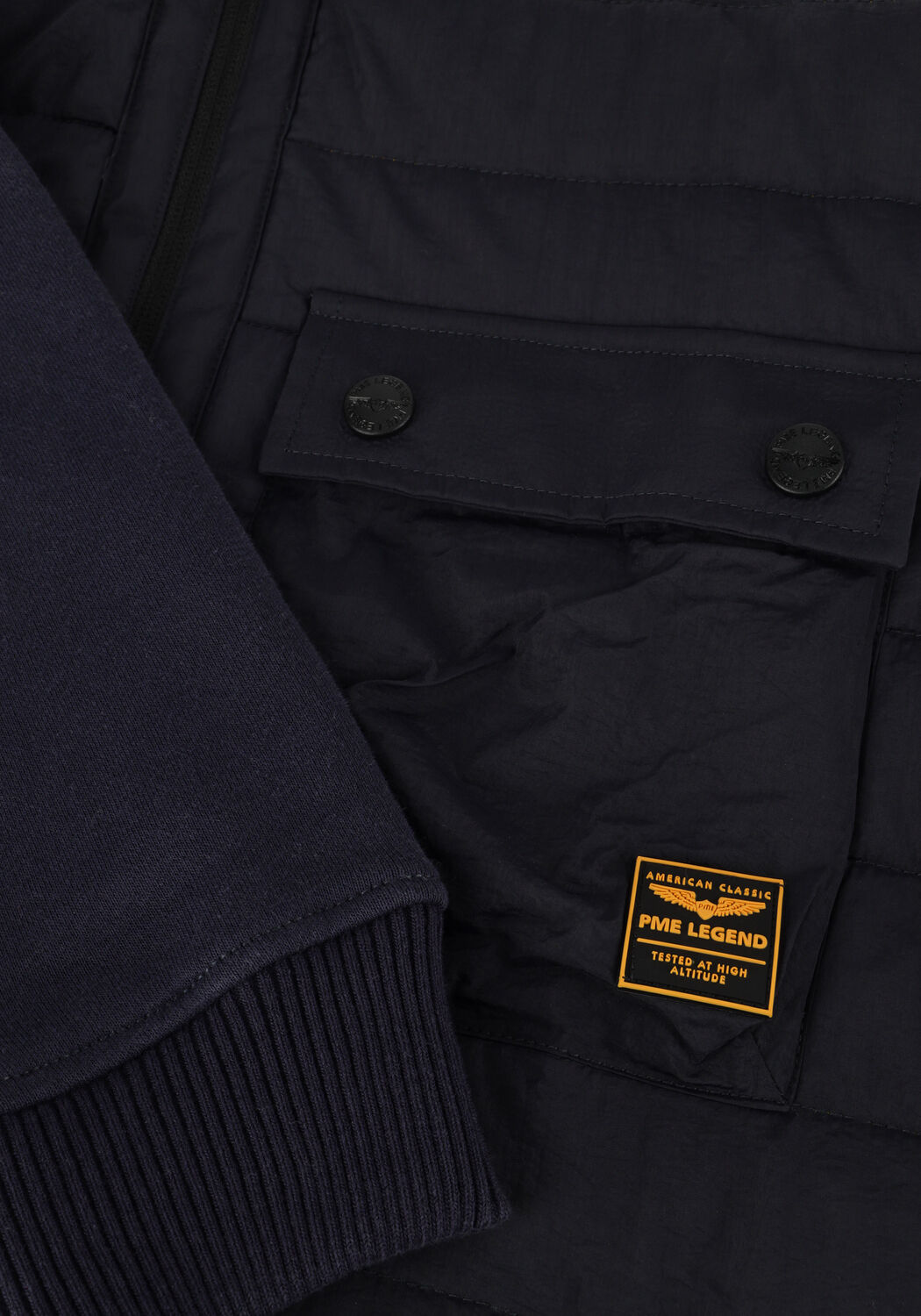 PME LEGEND Jack ZIP JACKET SWEAT MIXED PADDED Bleu fonc&eacute; - large