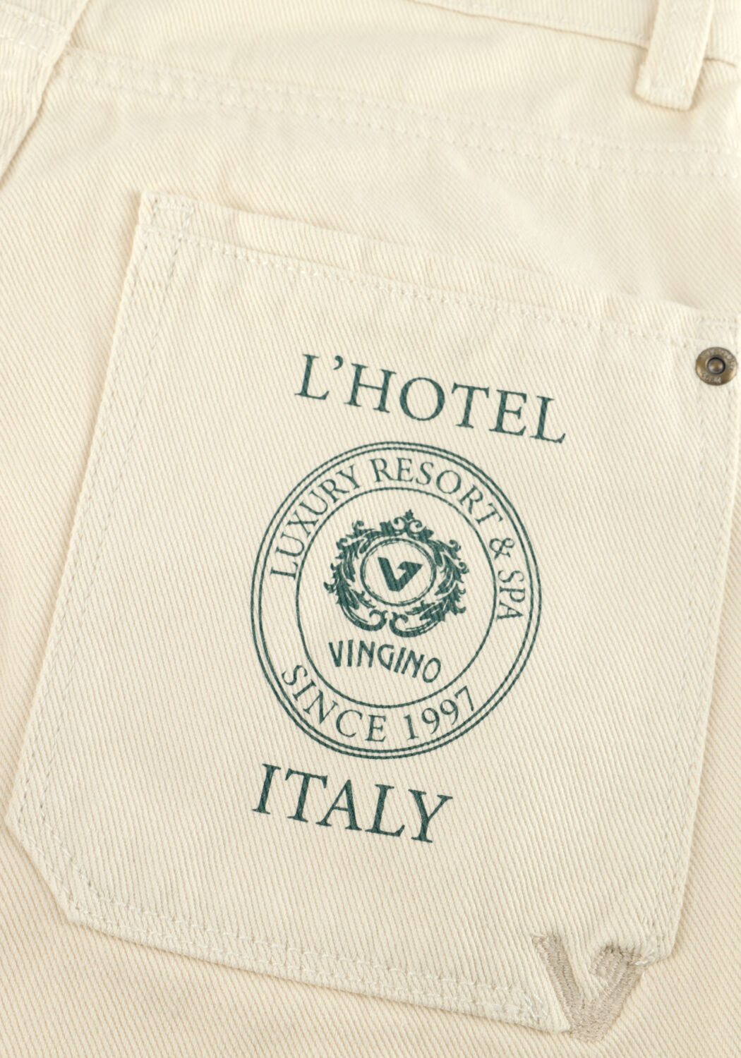 VINGINO Pantalon courts CHRISTIAN WHITE Cr&egrave;me - large