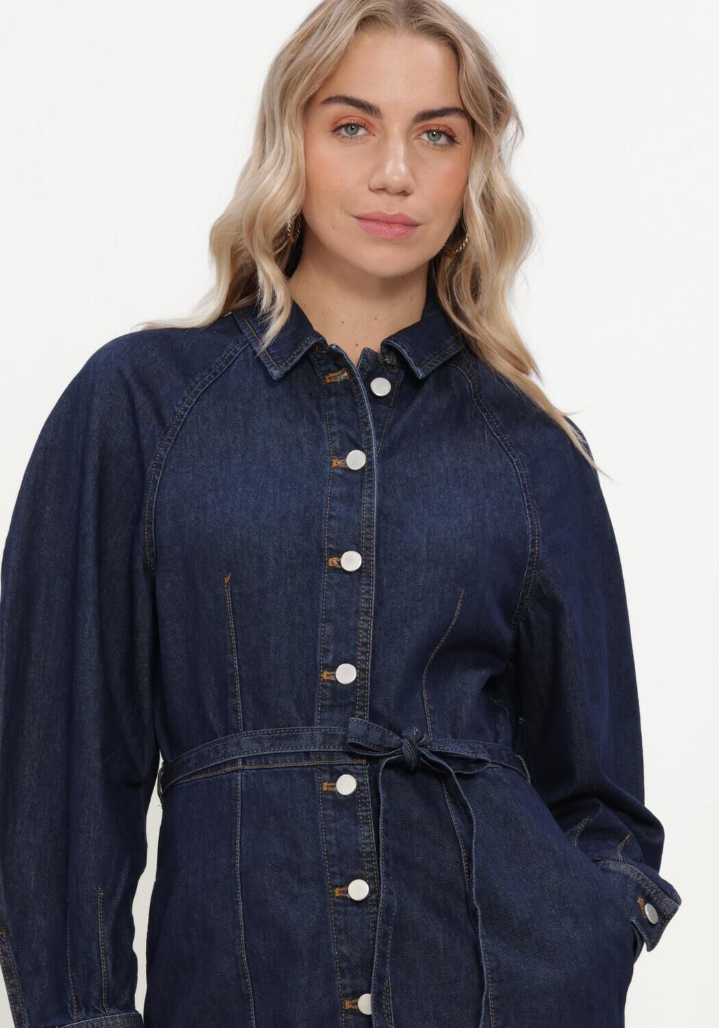 MSCH COPENHAGEN Mini robe MSCHSANA LIS DENIM SHIRT DRESS Bleu fonc&eacute; - large
