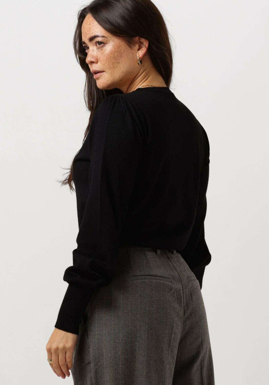 zwarte neo noir trui magdalena solid knit blouse