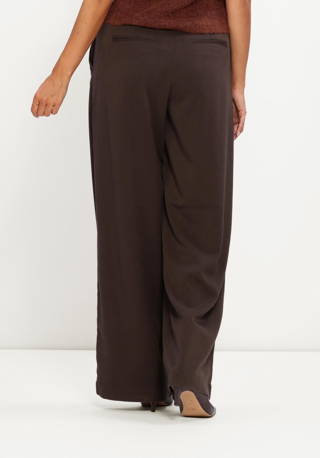 MSCH COPENHAGEN Pantalon large MSCHHENRIKA HW PANTS en marron - large