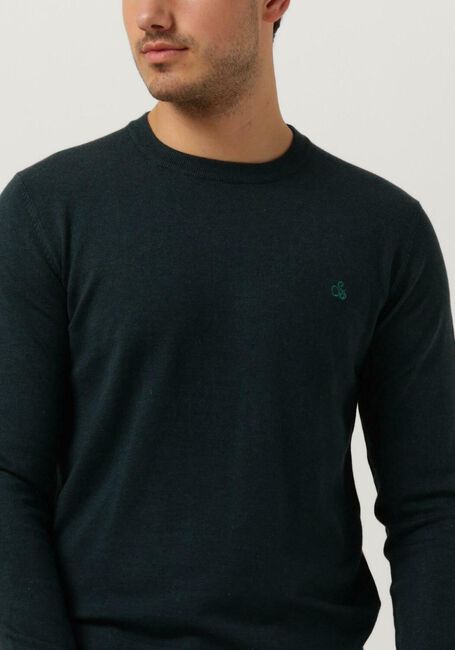 SCOTCH & SODA Pull ESSENTIALS - ECOVERO VISCOSE-BLEND LOGO CREWNECK PULLOVER en vert - large