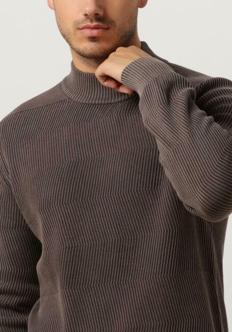 PUREWHITE Pull JAQUARD WASHED MOCKNECK en marron - large