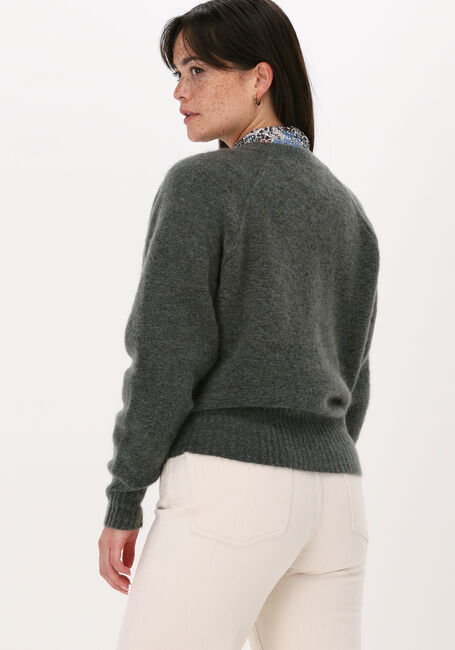 SECOND FEMALE Gilet BROOK KNIT REVERSE BOXY CARDIG en gris - large