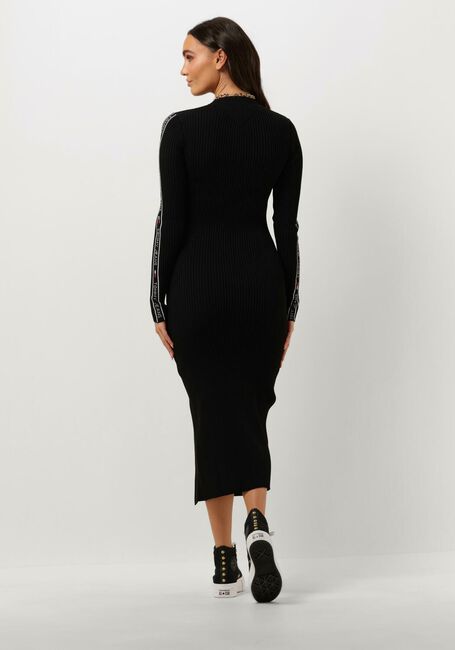 Zwarte TOMMY JEANS Midi jurk TJW TAPING SWEATER MIDI DRESS - large