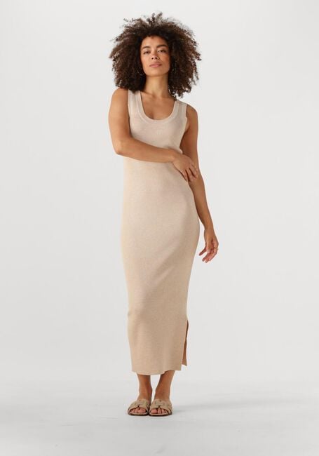 YDENCE Robe maxi KNITTED DRESS ARIEL en beige - large