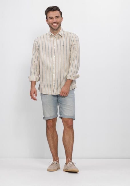 Beige TOMMY JEANS Casual overhemd TJM REG LINEN MX STRP SHIRT EXT - large