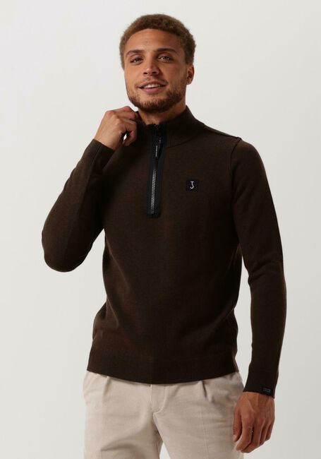 BUTCHER OF BLUE Pull CLIFDEN HALFZIP en marron - large