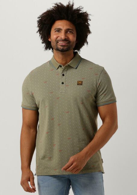 PME LEGEND Polo SHORT SLEEVE POLO FINE PIQUE ALL OVER PRINT Olive - large