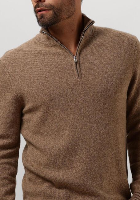 PROFUOMO Pull PULLOVER HALF ZIP BUTTON en taupe - large