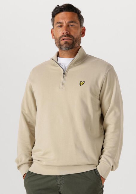 LYLE & SCOTT Chandail LOOPBACK QUARTER ZIP SWEAT en taupe - large