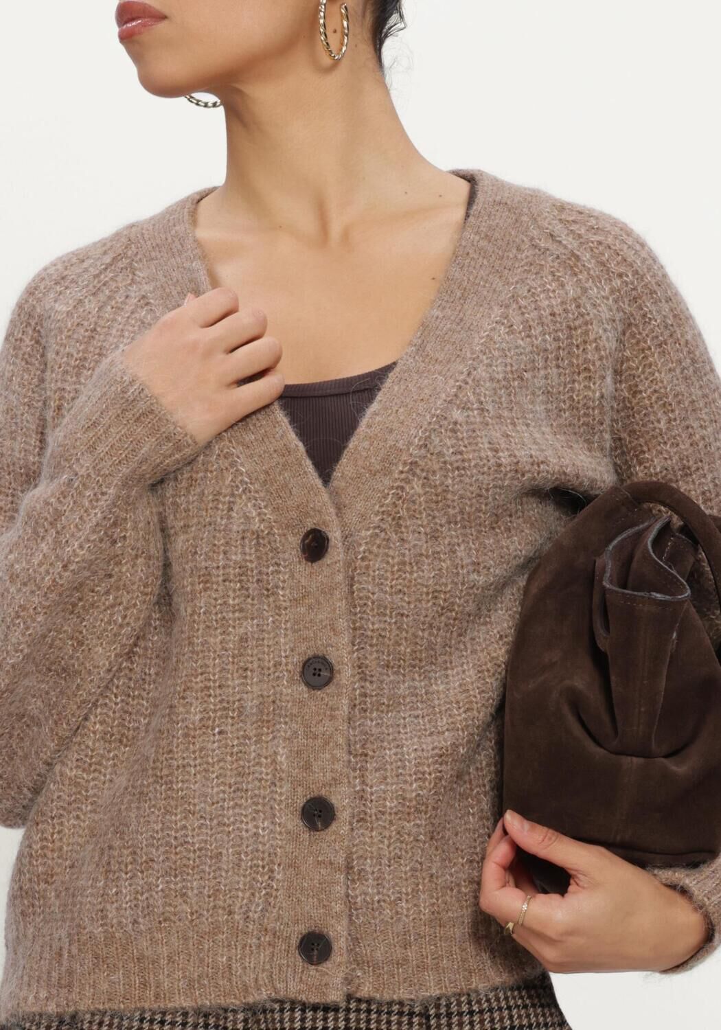 Taupe GRACE & MILA Vest CARDIGAN - large