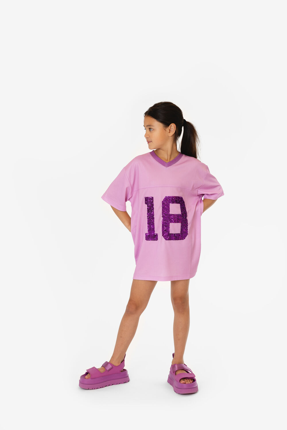 Roze Salty Stitch Mini jurk SPORT TEE DRESS - large