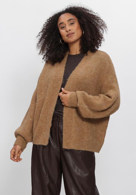 SUMMUM Jack PUFF SLEEVE CARDIGAN COZY MELANGE KNIT en camel - large