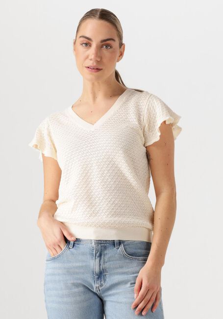MOS MOSH Haut MMGANNA PATTERN V-NECK KNIT Écru - large