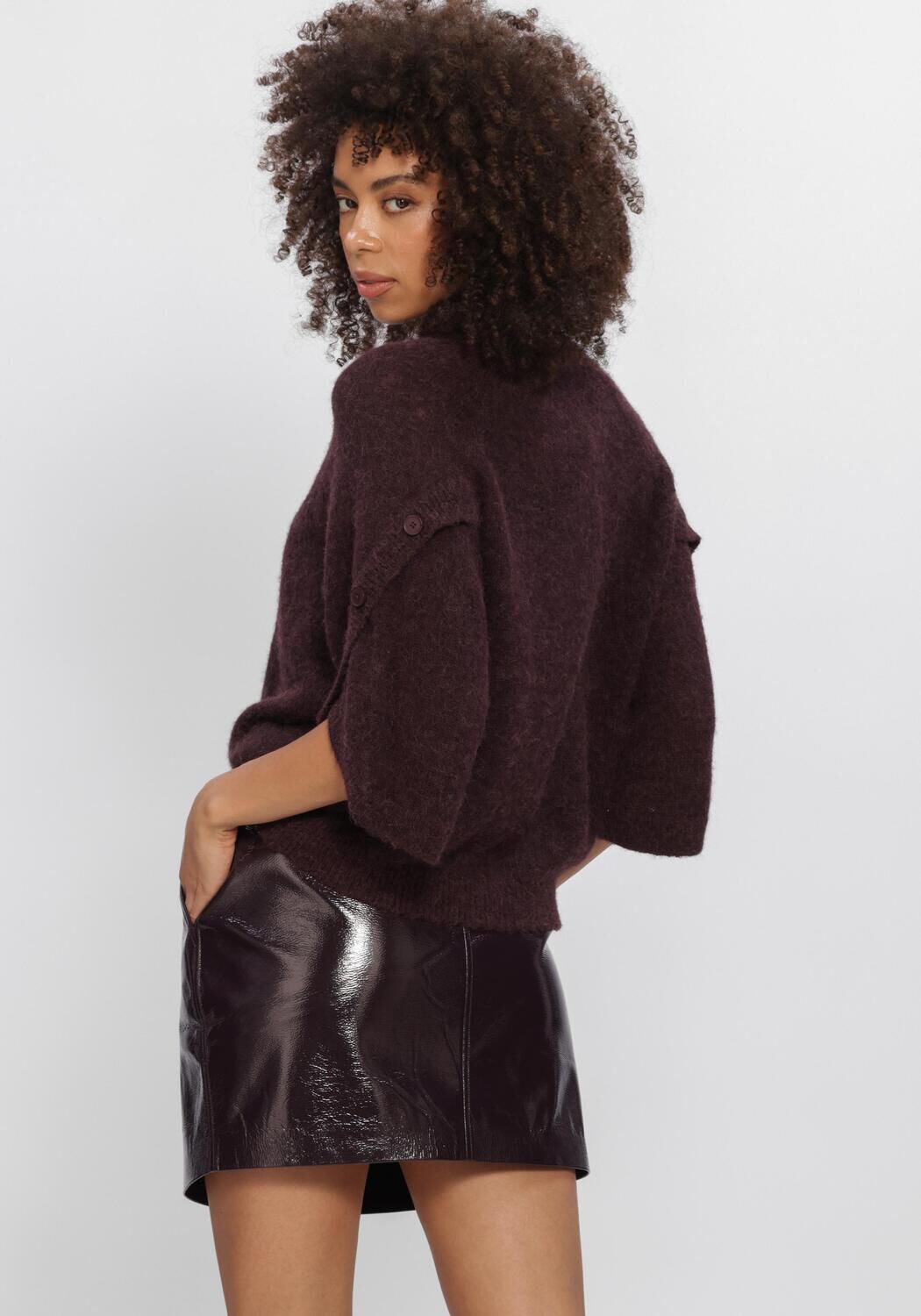 DANTE6 Pull MAHANI CAPE SWEATER Bordeaux - large