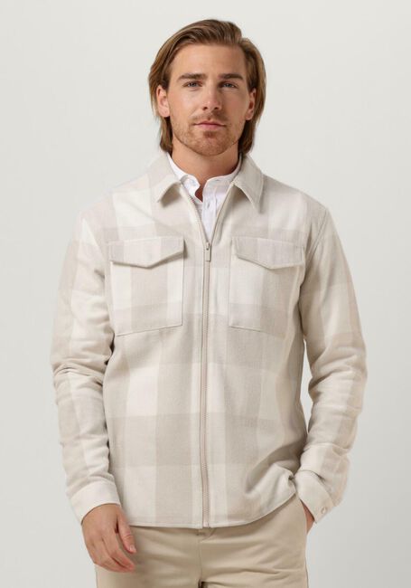 PUREWHITE Surchemise CHECK SHIRT WITH ZIPPER AT FRONT AND POCKETS AT CHEST Sable - large