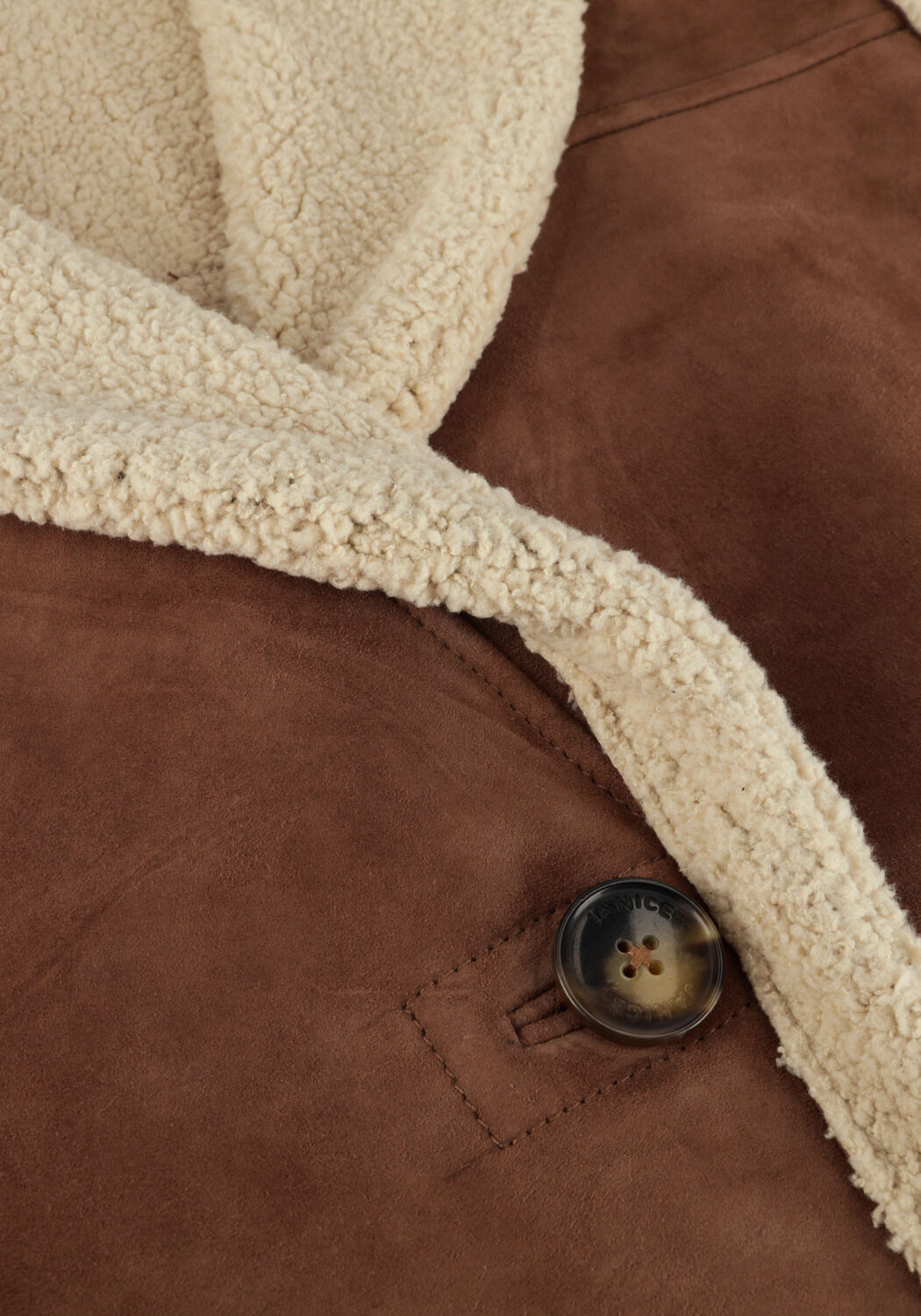 Bruine JANICE Gilet LAMMY VEST DAMES JUSTIN SUEDE - large