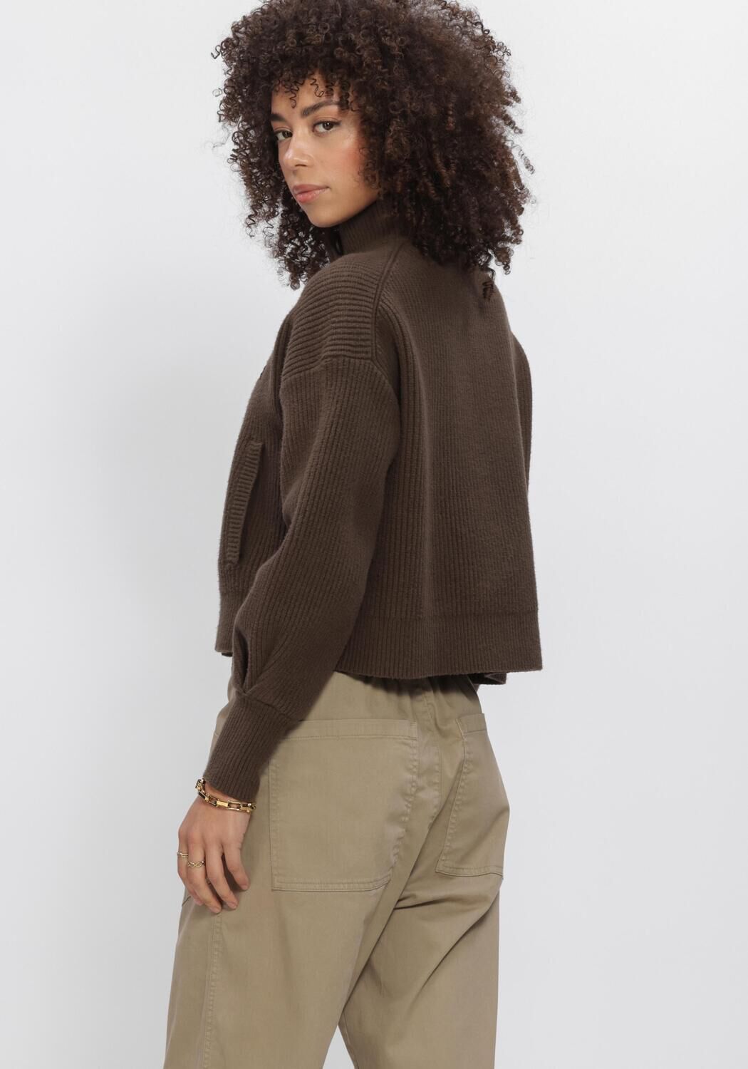 PENN & INK Pull W26B427 en marron - large