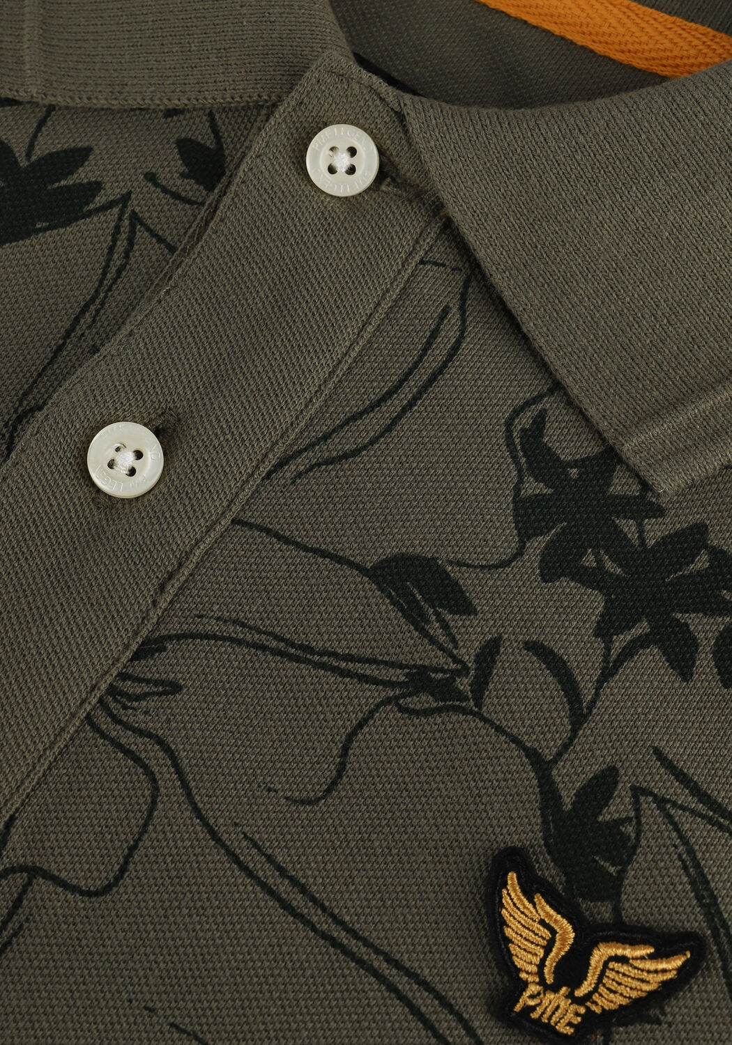 PME LEGEND Polo SHORT SLEEVE POLO LIGHT PIQUE SUSTAINABLE AOP Olive - large