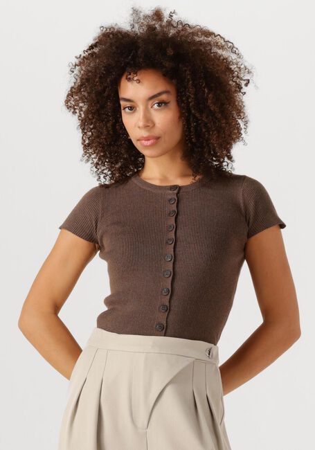 NEO NOIR Haut TODDA KNIT TEE en marron - large