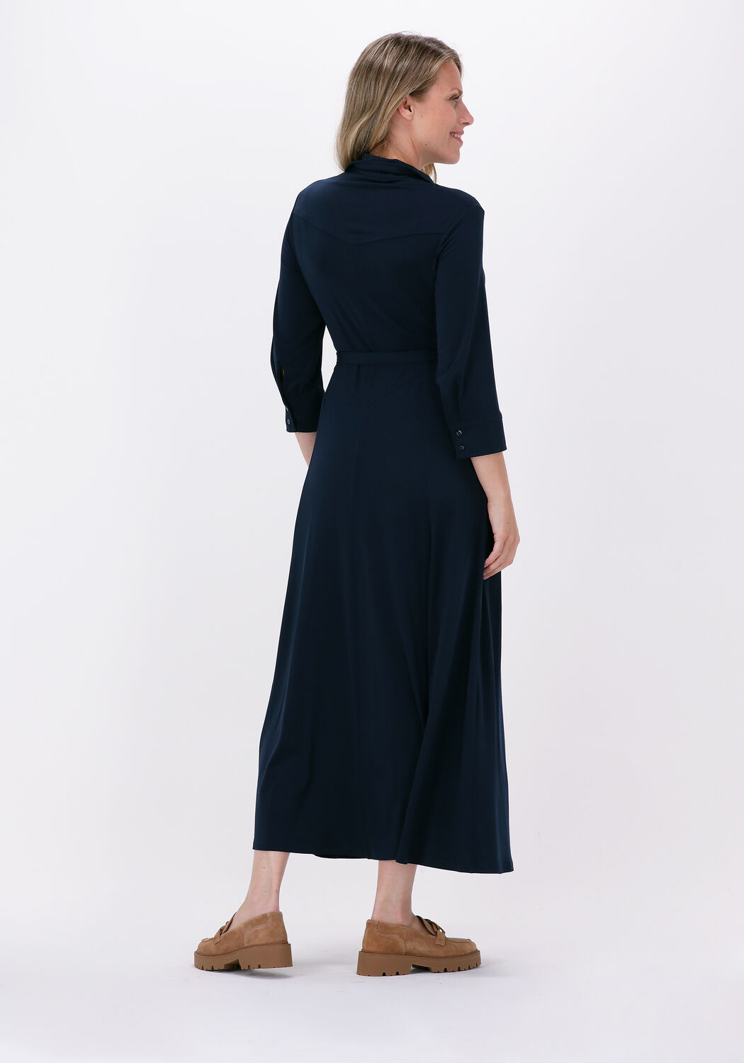 Donkerblauwe VANILIA Maxi jurk UNI ANORAK DRESS Omoda