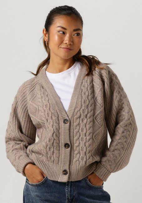 CO'COUTURE Gilet NEW ROW CABLE CARDIGAN KNIT en beige - large