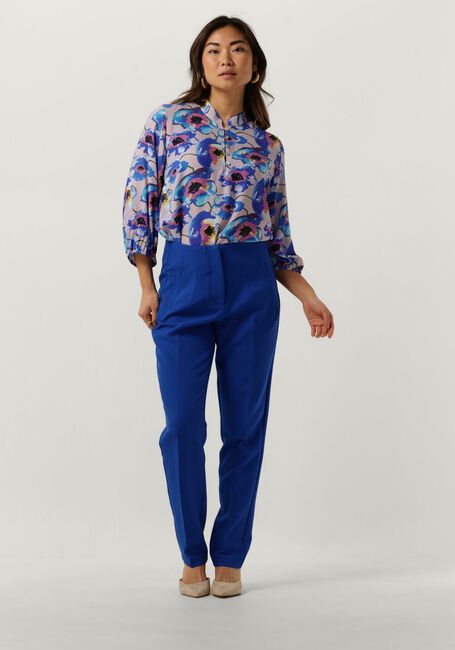 Blauwe JANSEN AMSTERDAM  PF126 PRINTED 3/4 RAGLAN SLEEVE TOP - large