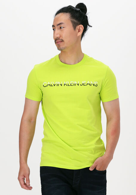 CALVIN KLEIN T-shirt MIXED INSTIT TECHNIQUE TEE en jaune - large