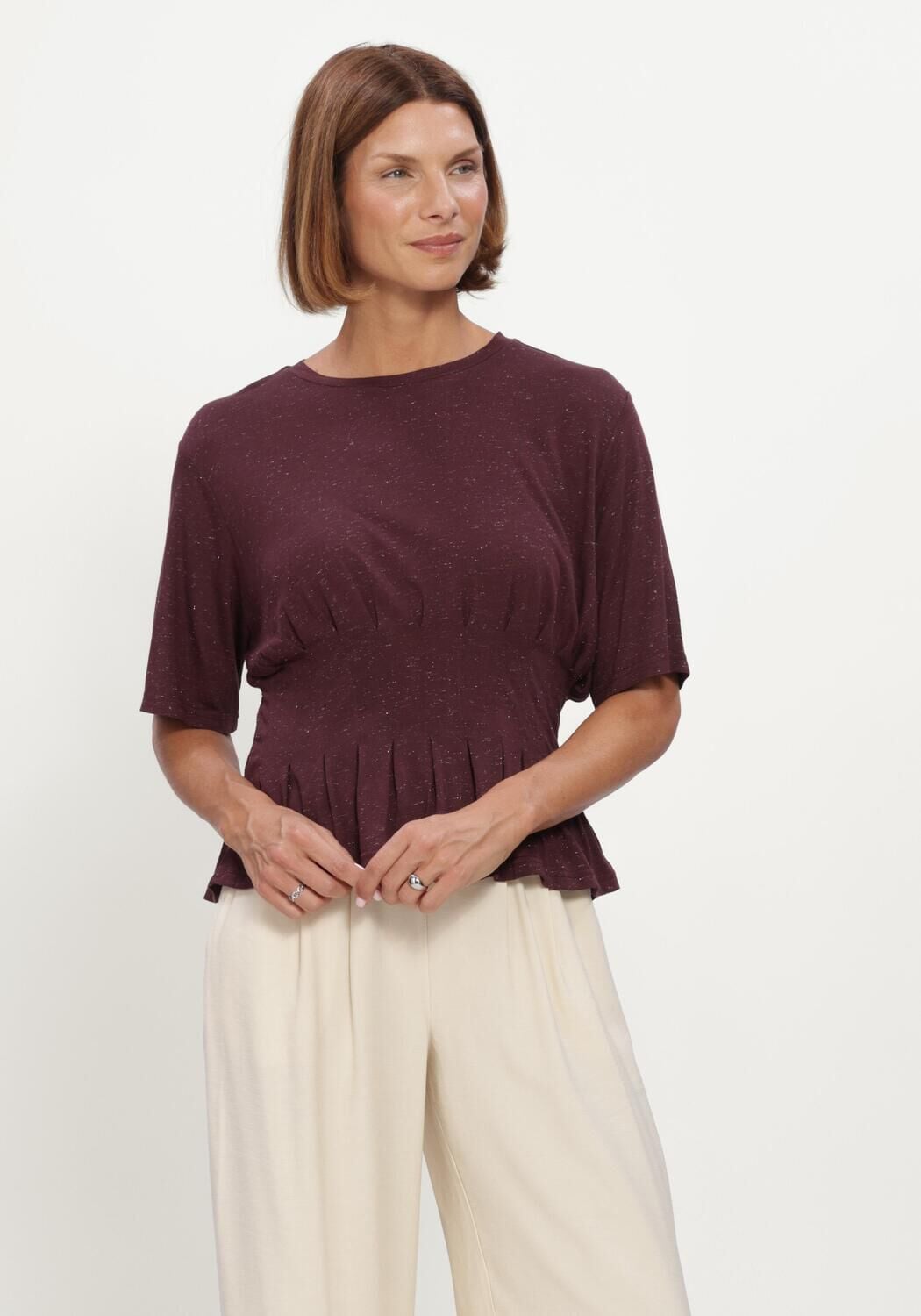 BY-BAR Haut DIVA SPARKLE TOP Bordeaux - large