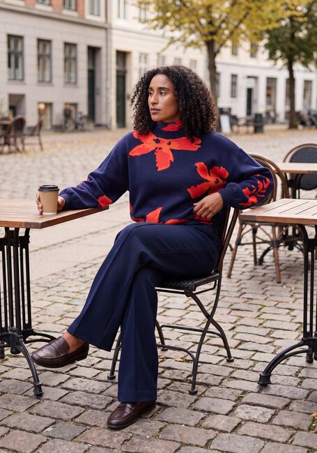 Donkerblauwe POM AMSTERDAM Trui ALICIA BLOOM ROUGE - large