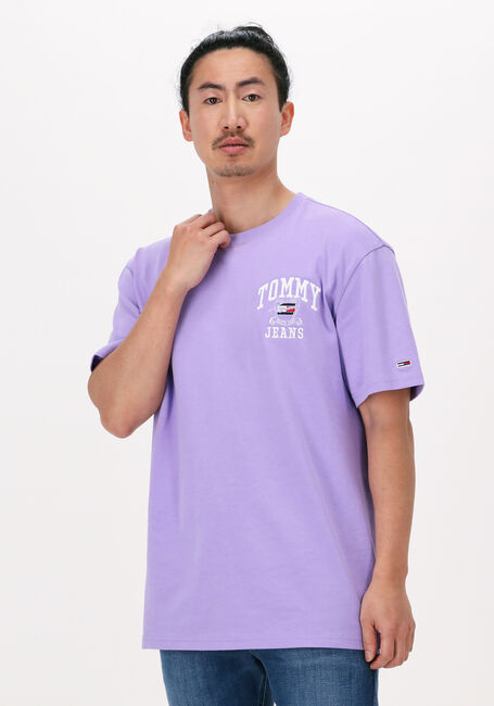 TOMMY JEANS T-shirt TJM HOMESPUN COLLEGE TEE en violet - large