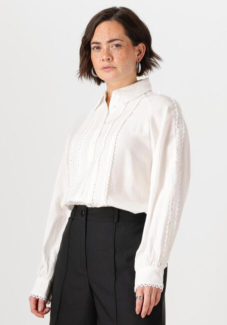 JANSEN AMSTERDAM INDI BLOUSE FS 793 LONG SLEEVE LACE TAPE Blouses en blanc - large